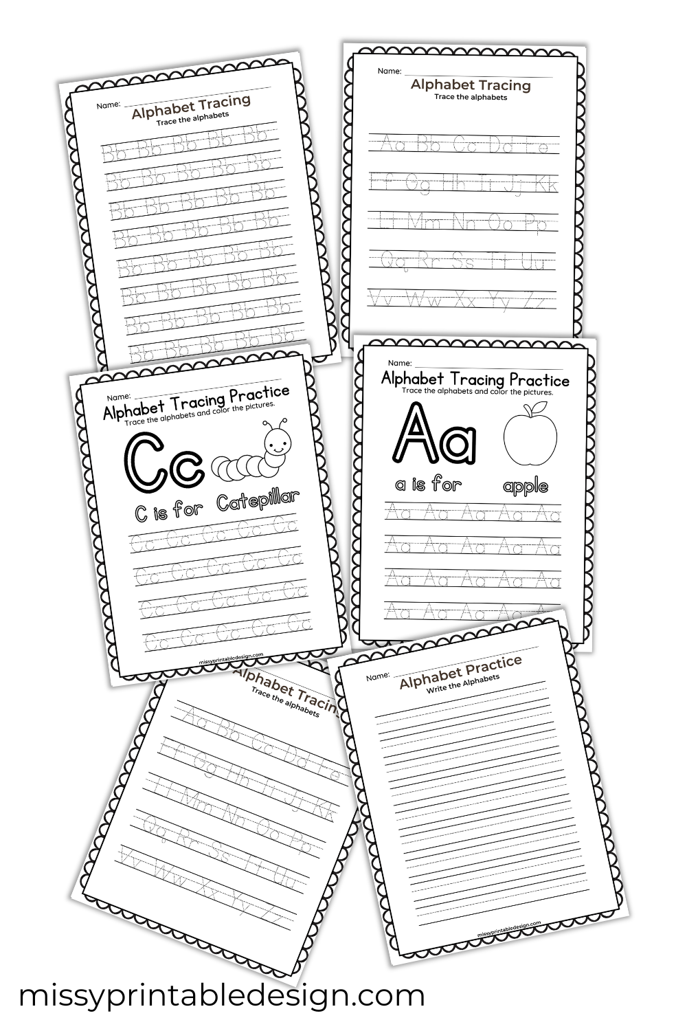 Alphabet Tracing Worksheets Book Printable