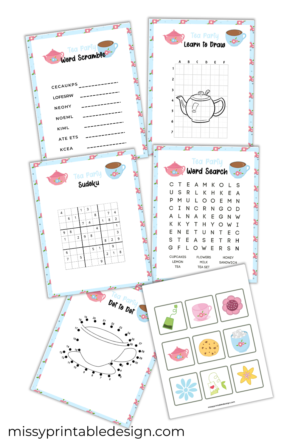 Tea Party Games Activity Pack