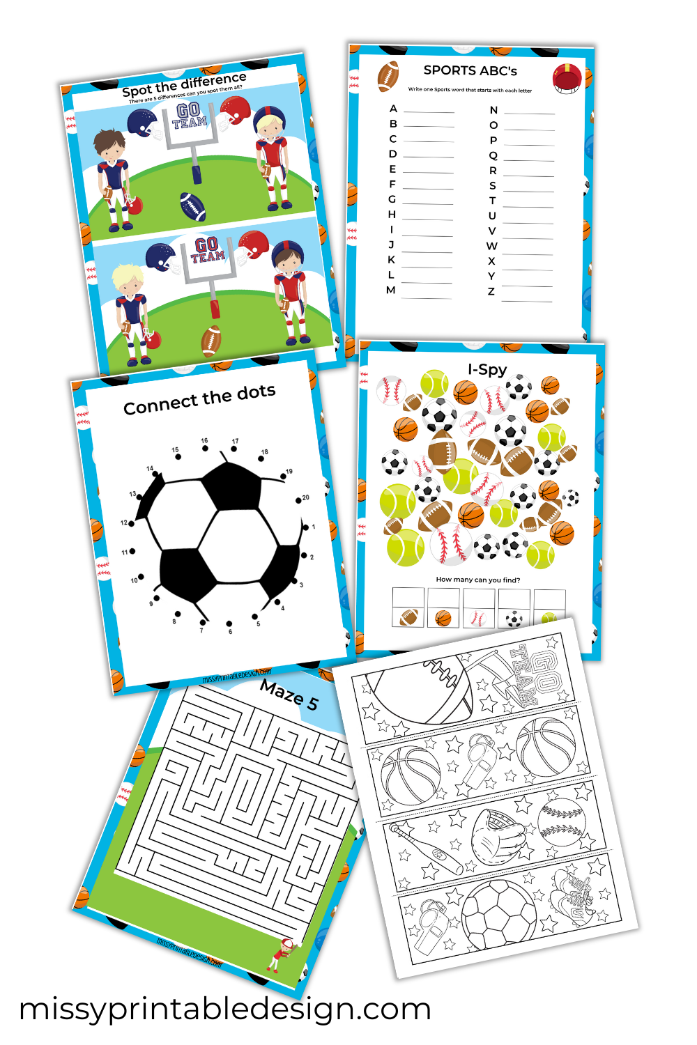 Sports Coloring and Activity Pages