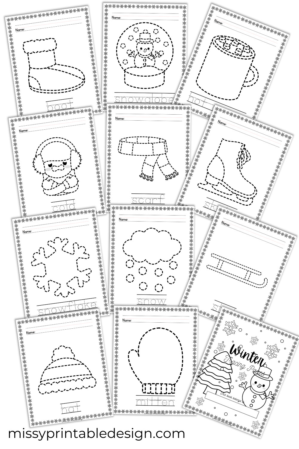 Winter Tracing Worksheets