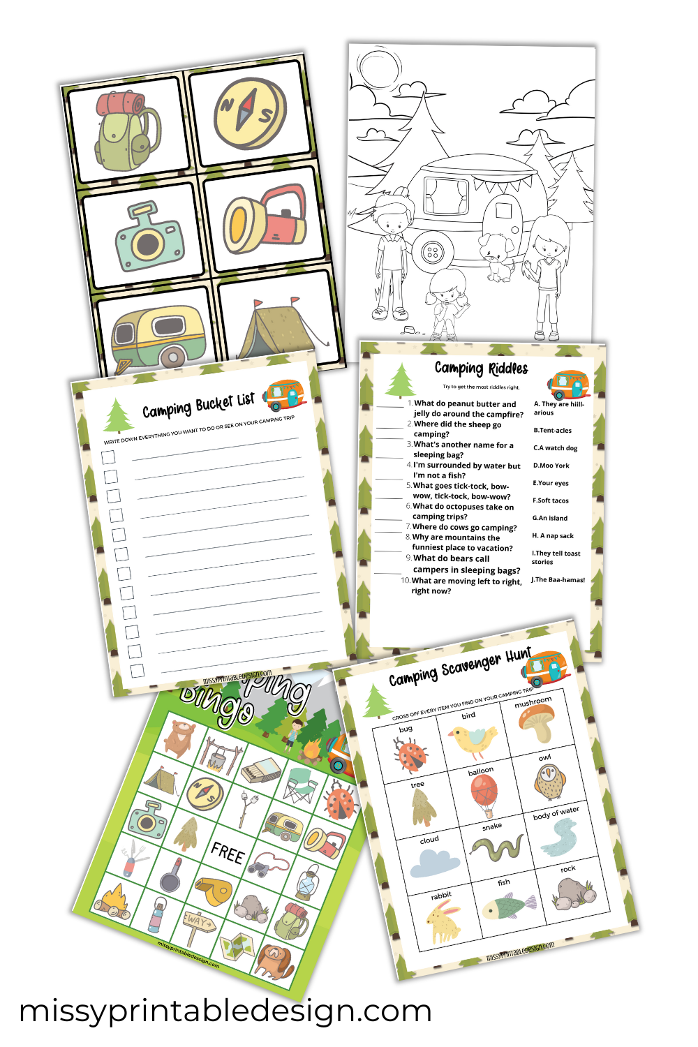 Camping Activity Pages for Kids