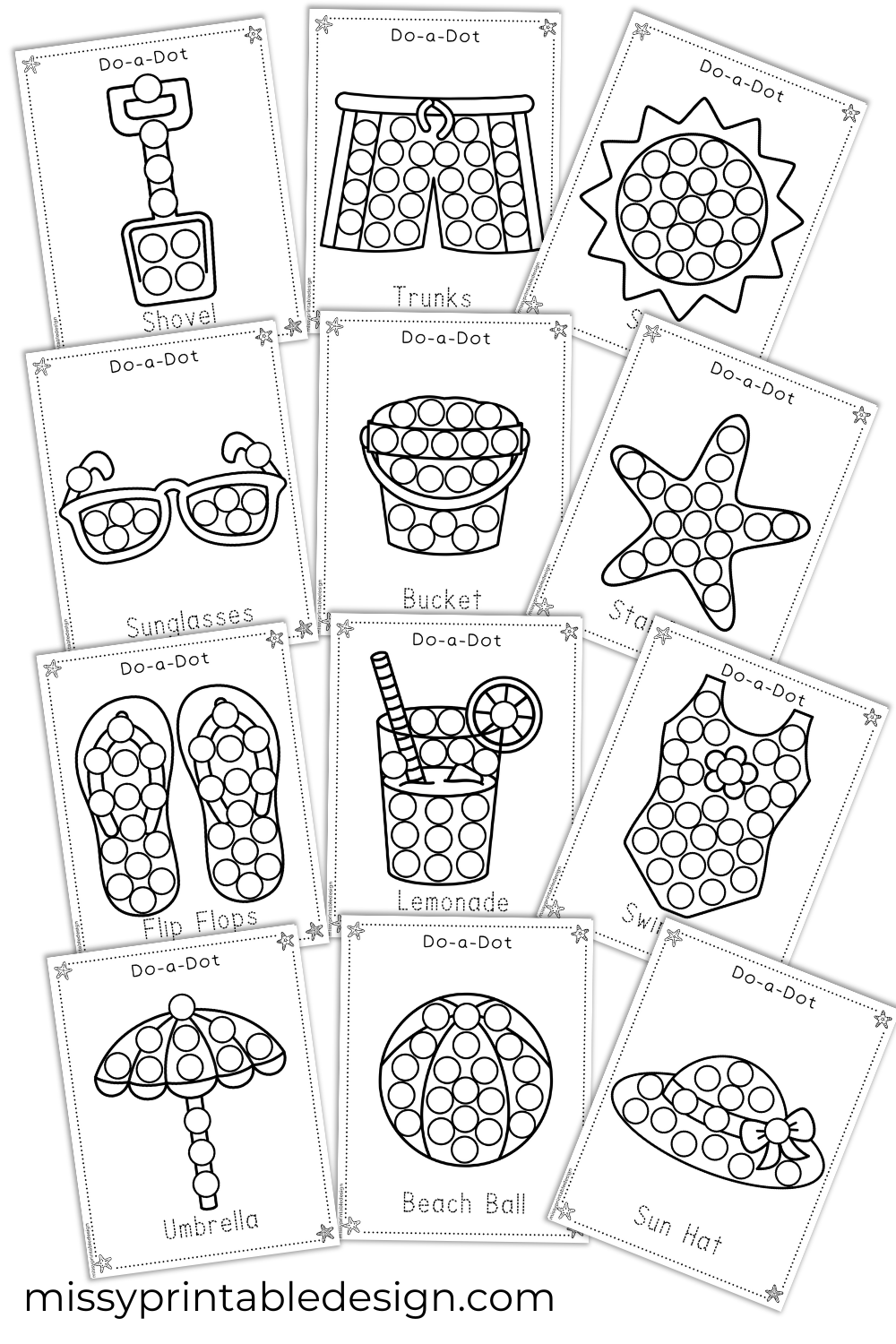 Summer Dot Maker Coloring Pages