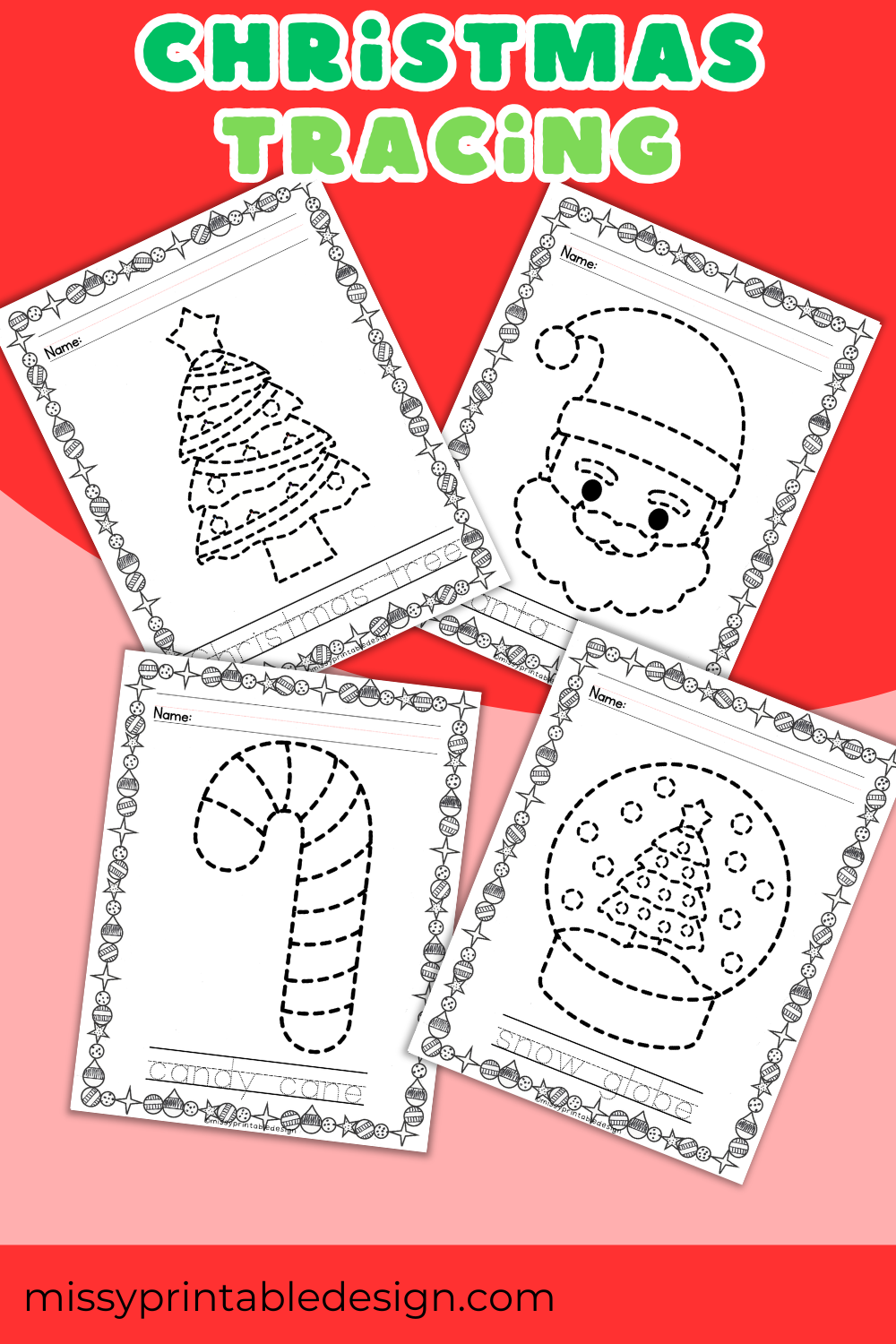 christmas-tracing-worksheets-missy-printable-design-llc for Free Printable Christmas Tracing Worksheets Christmas Tracing Worksheets – Missy Printable Design, LLC for Free Printable Christmas Tracing Worksheets