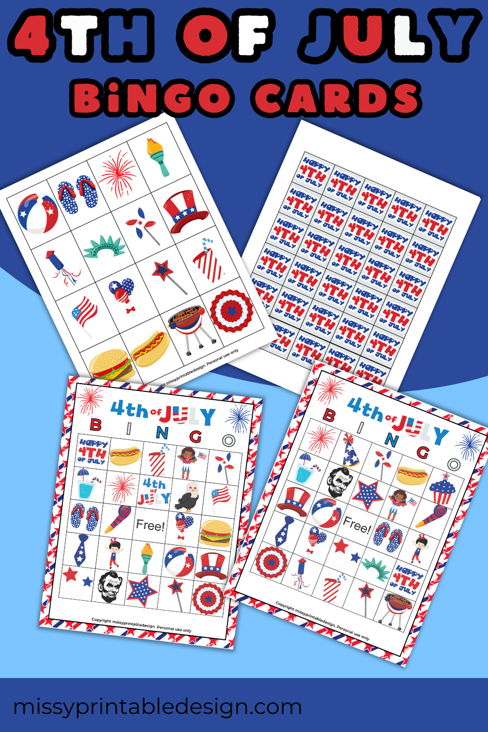 Fourth of July Bingo Cards