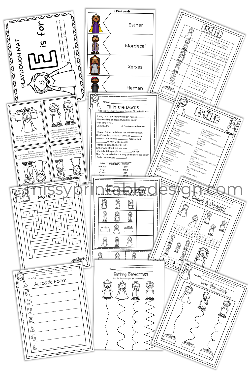 Queen Esther Printable Activity Bundle