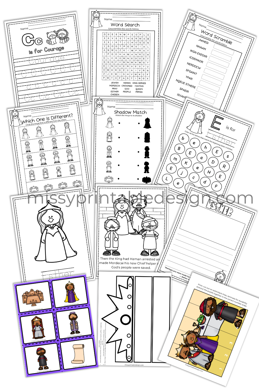 Queen Esther Printable Activity Bundle
