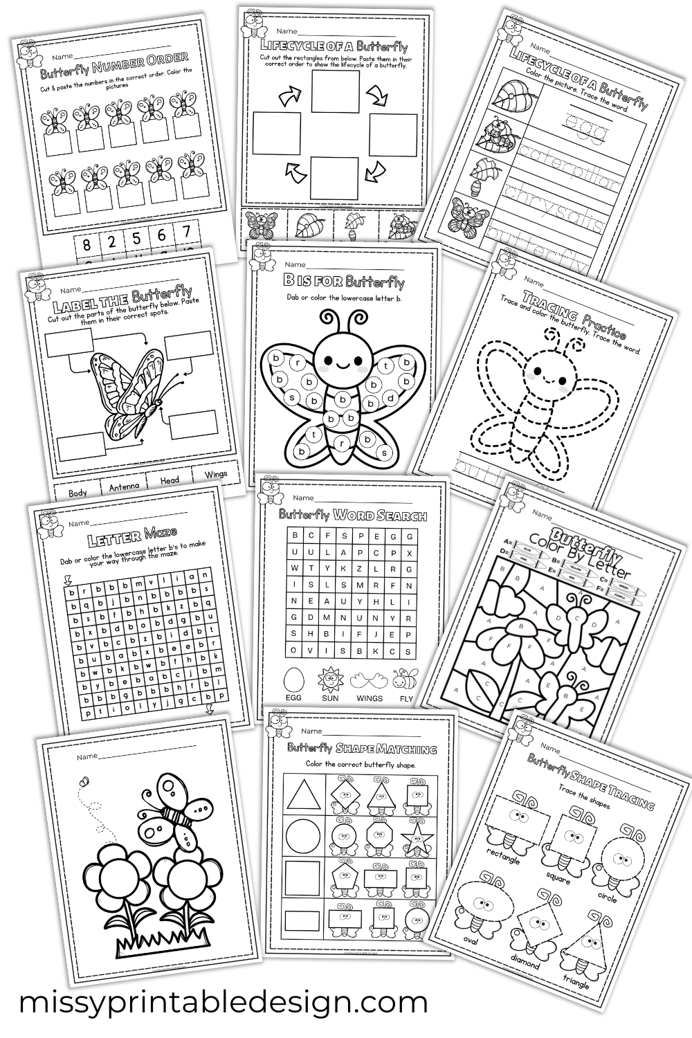Butterfly Preschool Printables