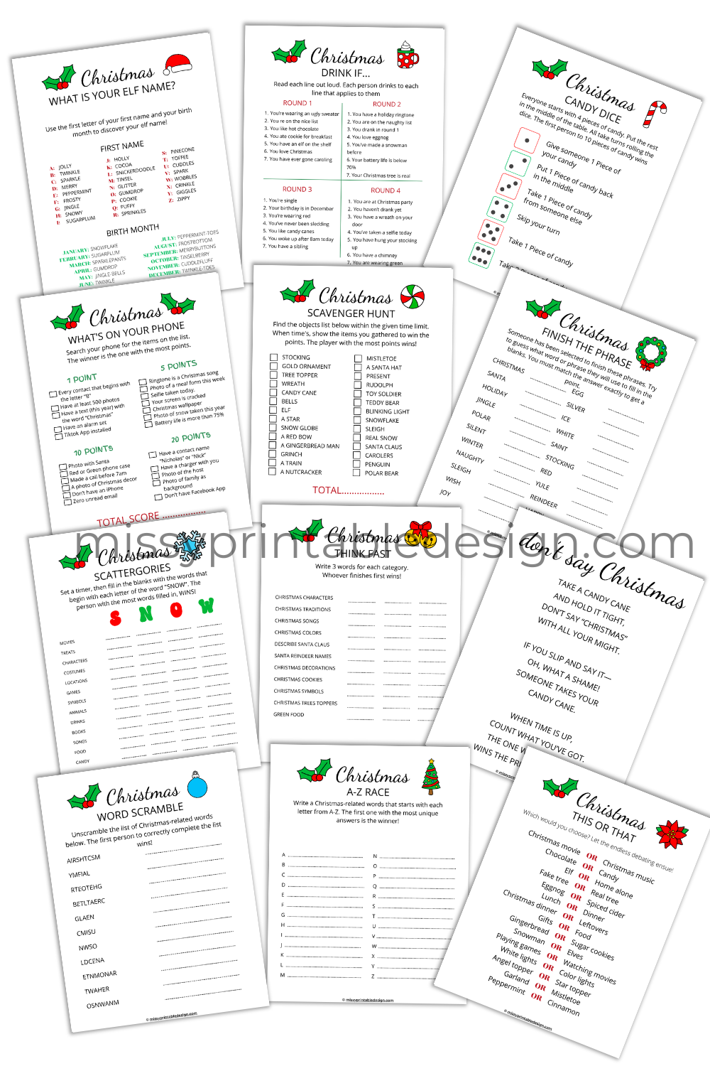 Christmas Games Printable Bundle