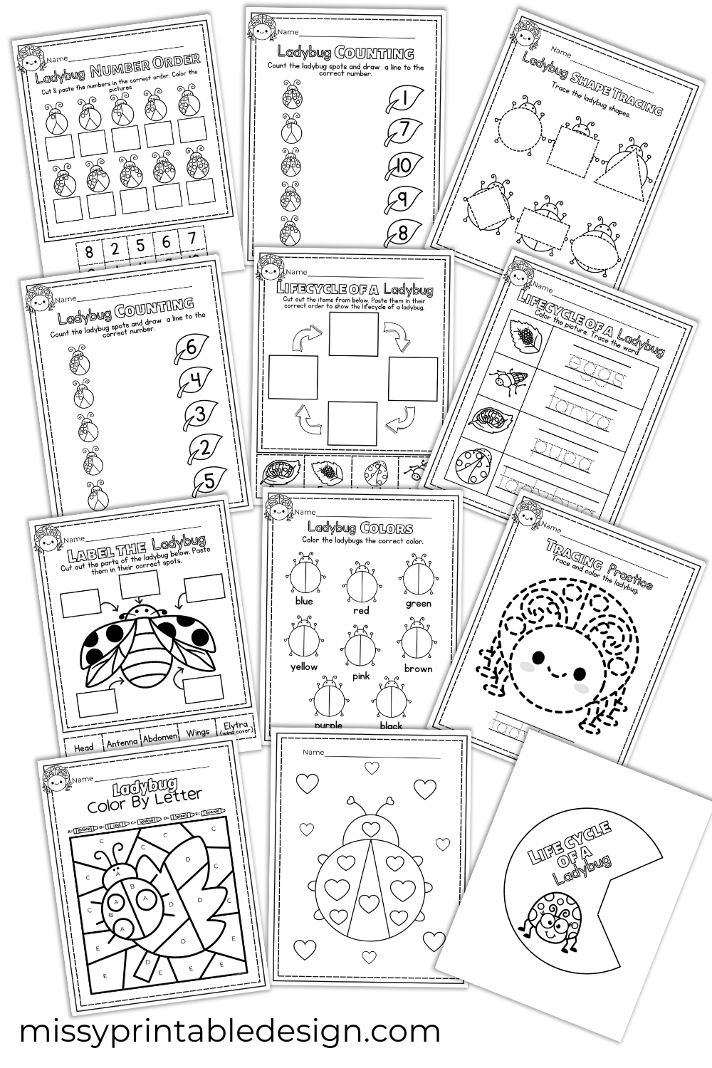 Ladybug Worksheets for Preschool