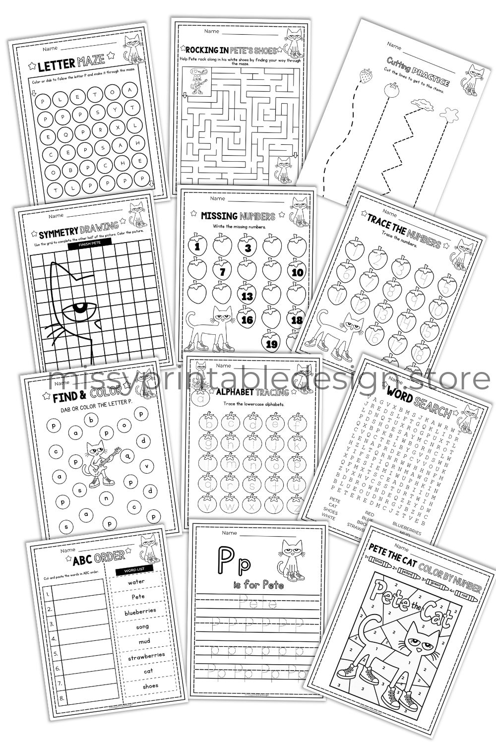 Pete the cat Worksheets