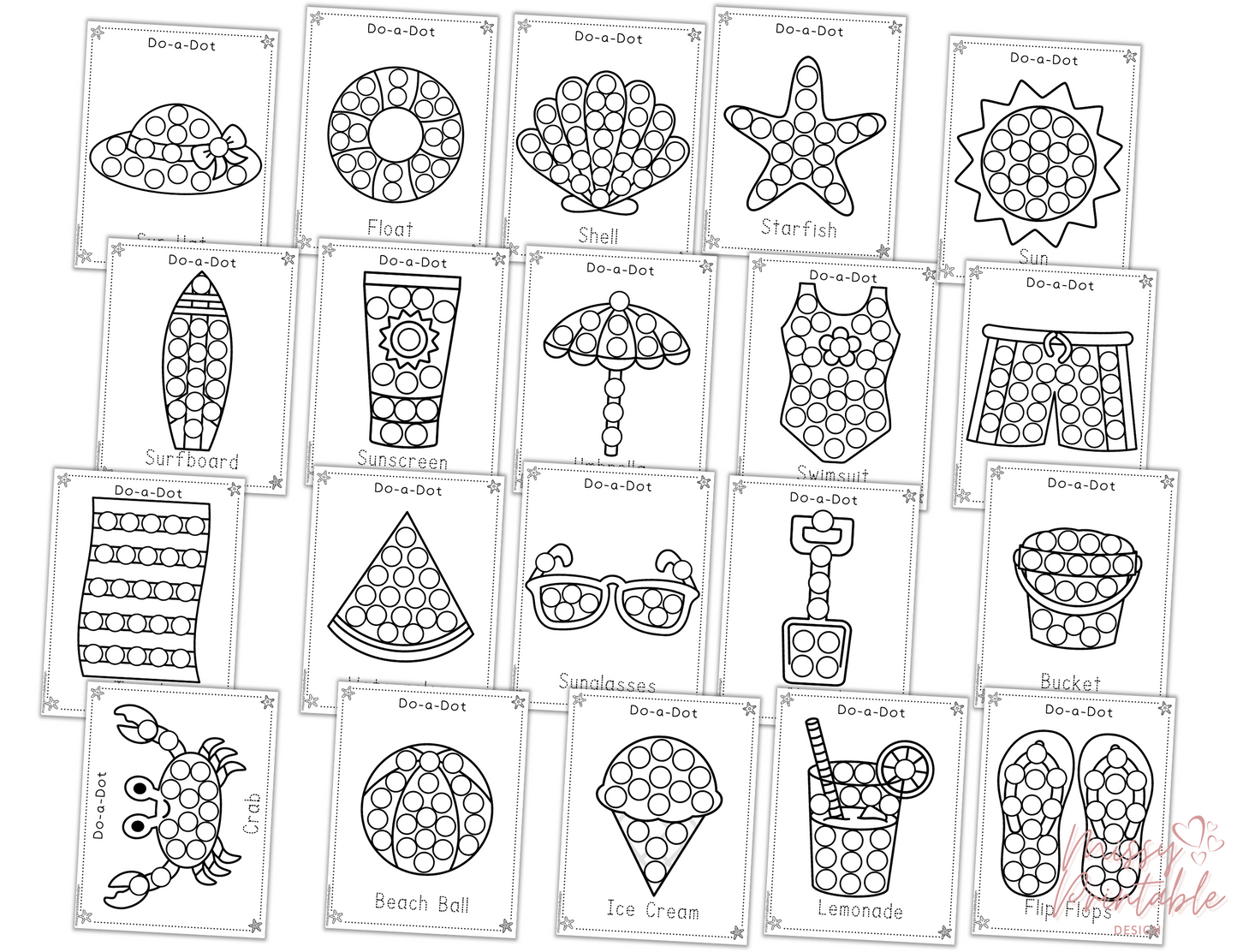 Summer Dot Maker Coloring Pages