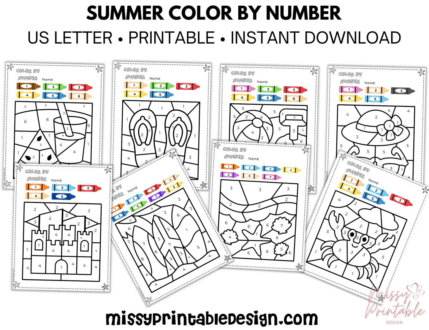 Summer Color By Number