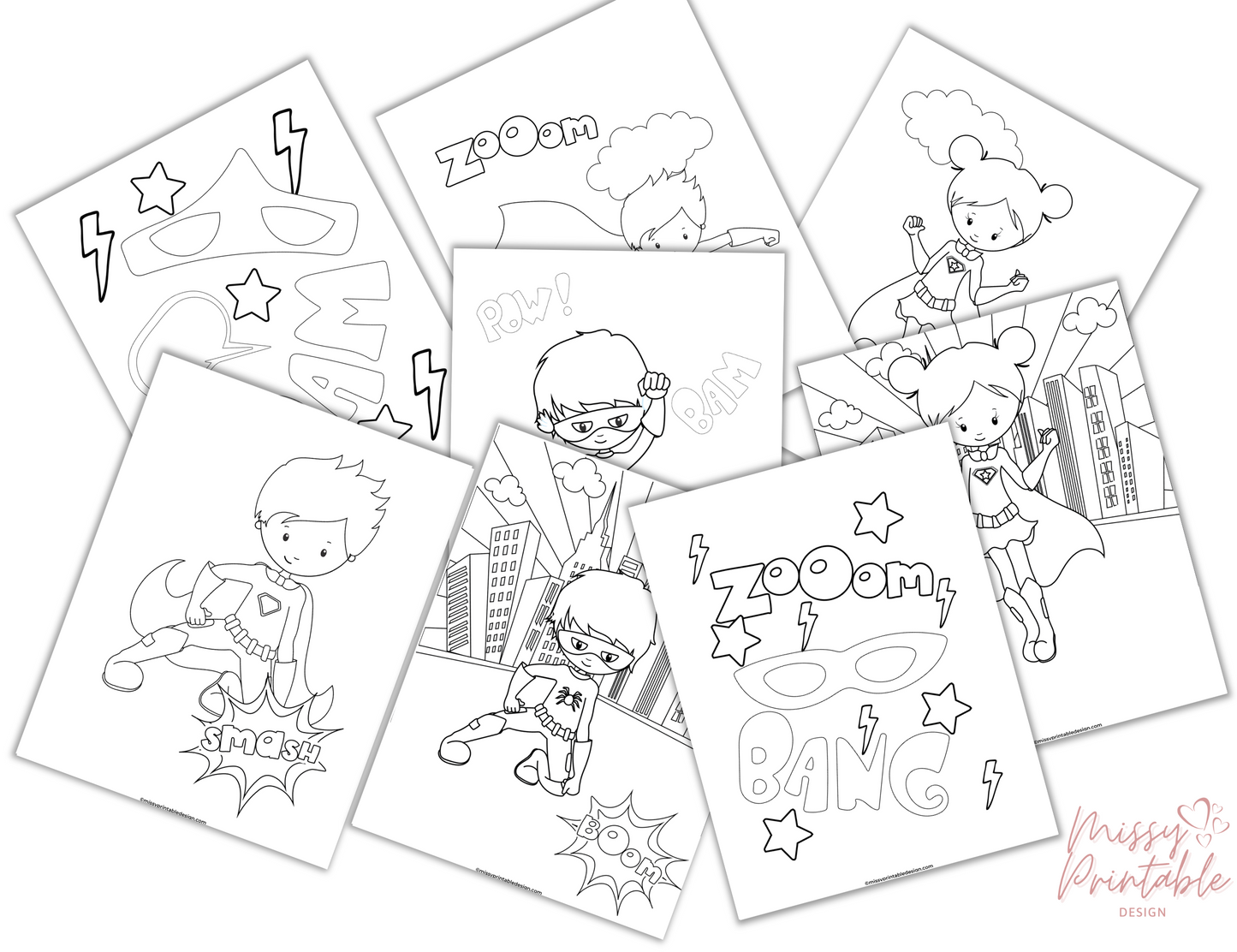 Superhero Activity Pack Missy Printable Design LLC