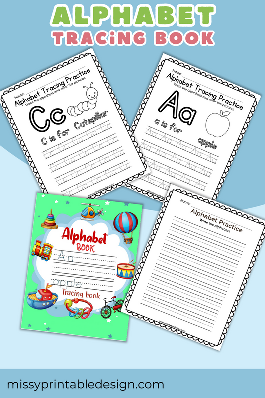 Alphabet Tracing Worksheets Book Printable