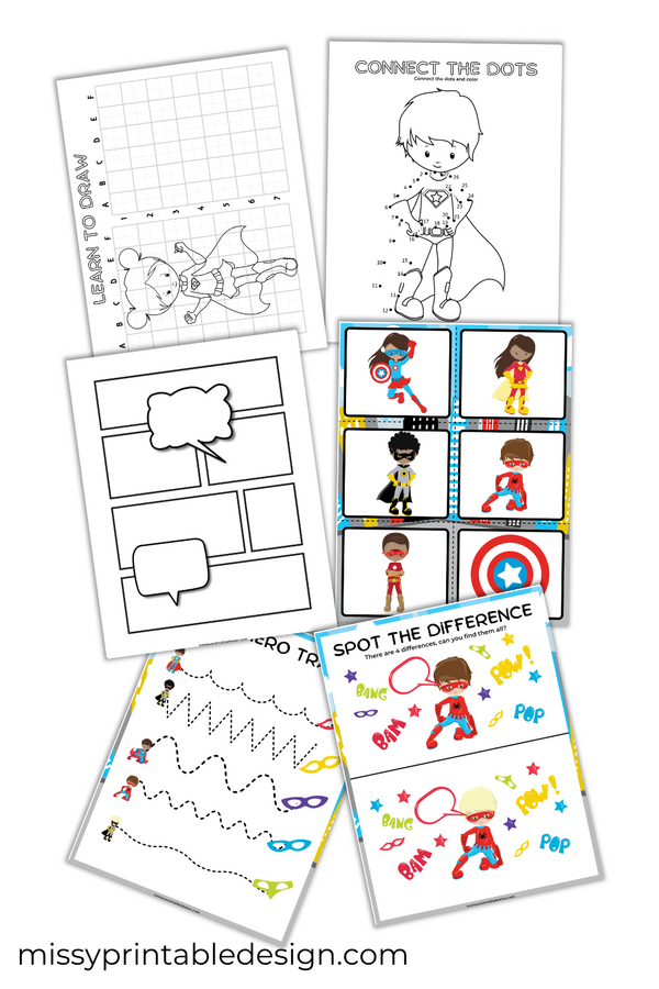Superhero Activity Pack – Missy Printable Design, LLC