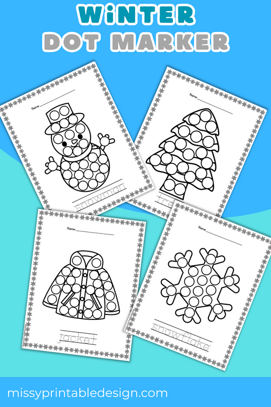 Winter Dot Marker Coloring Pages