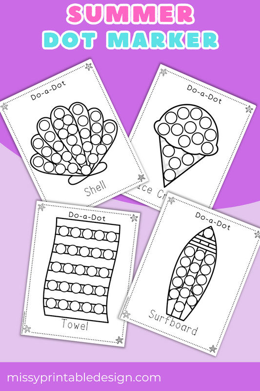 Summer Dot Maker Coloring Pages