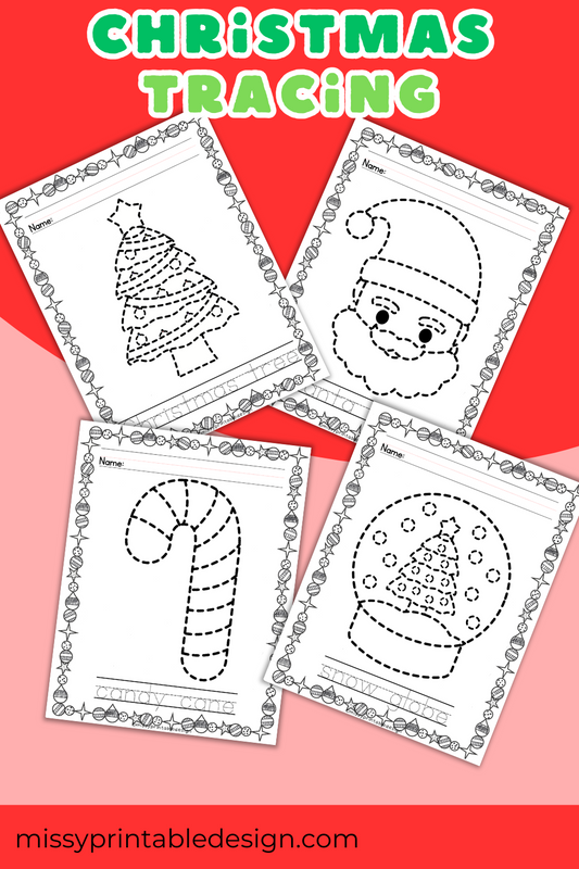 Christmas Tracing Worksheets