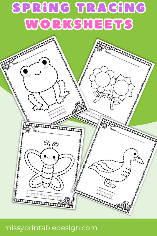 Spring Tracing Worksheets