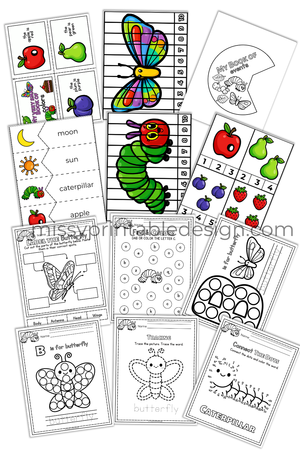 The Very Hungry Caterpillar Worksheets