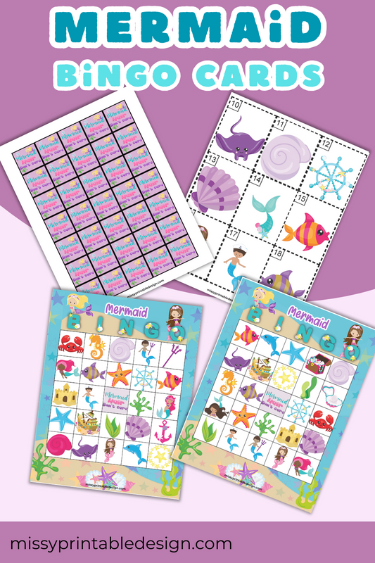 Mermaid Bingo Cards