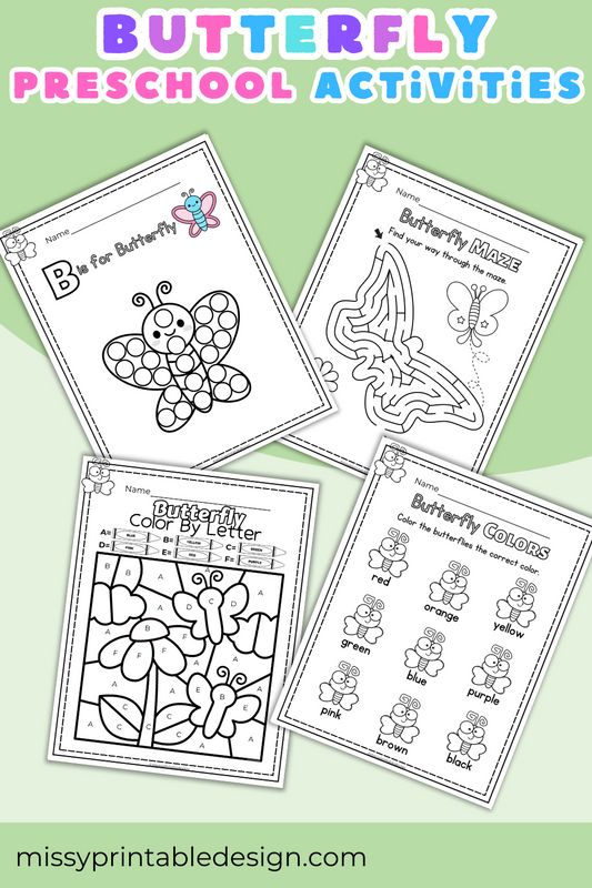Butterfly Preschool Printables