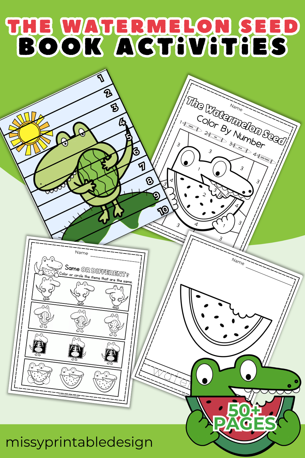 The Watermelon Seed Book Activities