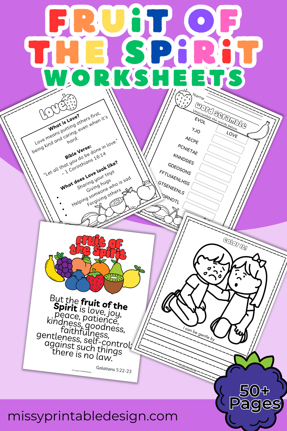 Fruit of the Spirit Worksheets