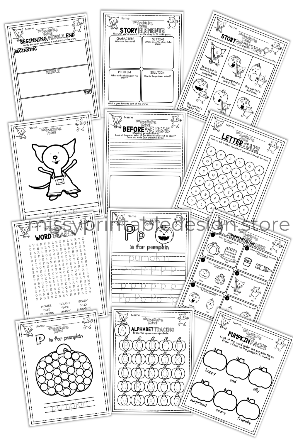 It's Pumpkin Day Mouse Activities
