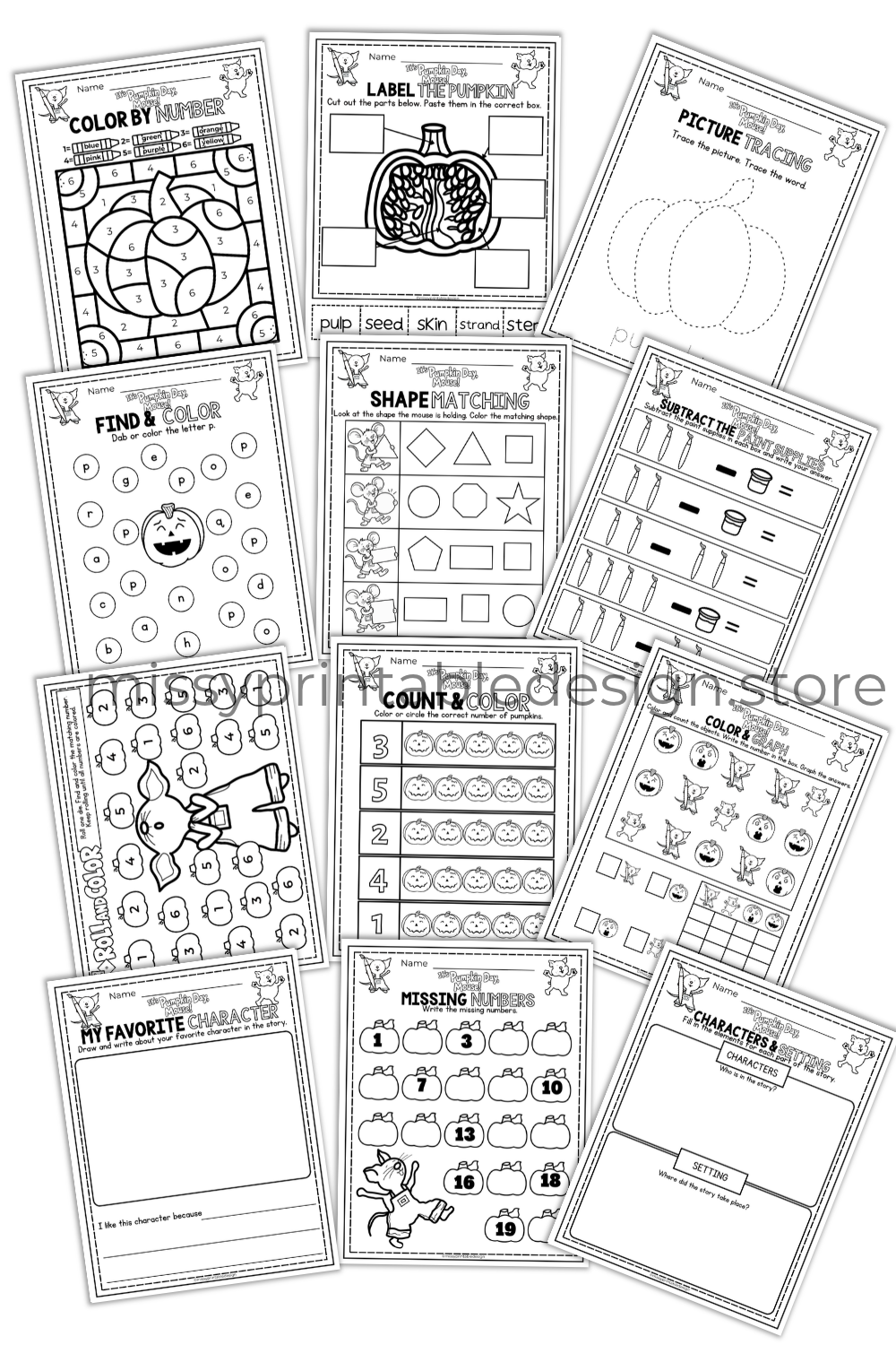 It's Pumpkin Day Mouse Activities