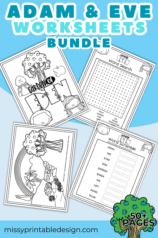Adam and Eve Worksheets Bundle