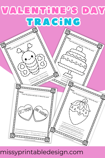 Valentine's Day Tracing Worksheets