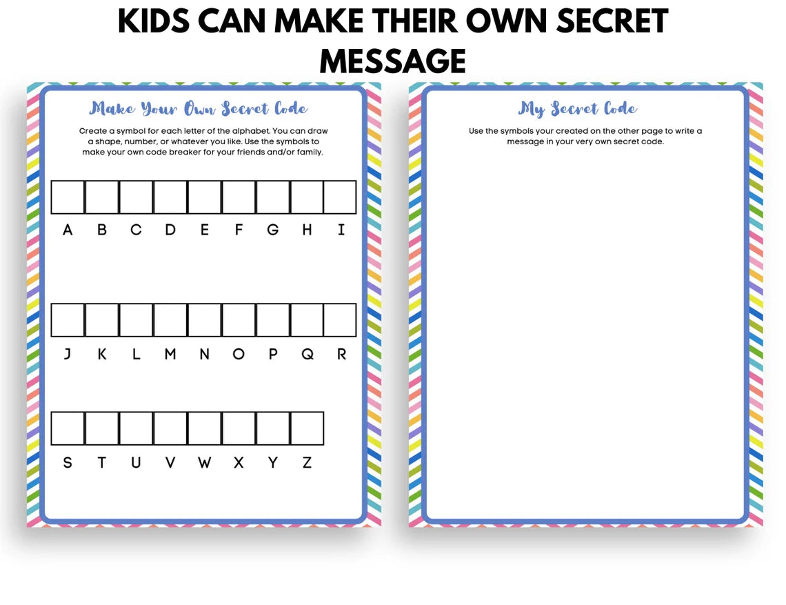 Summer Secret Code Worksheets