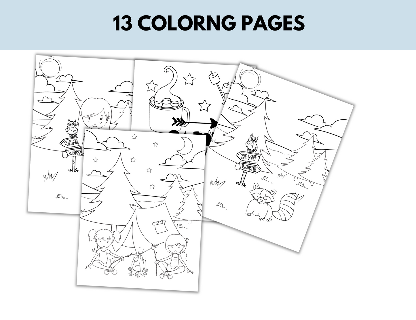 Camping Coloring and Activity Pages