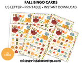 Fall Bingo Cards