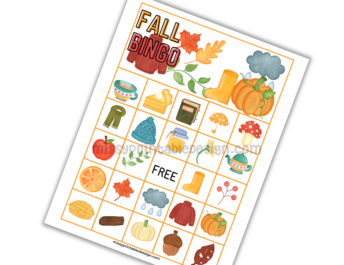 Fall Bingo Cards