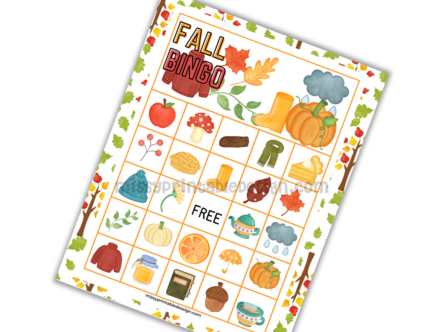 Fall Bingo Cards