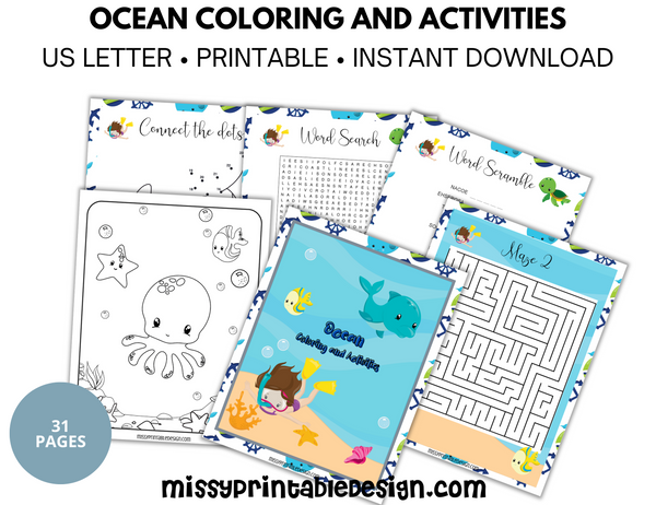 Ocean Coloring and Activity Pages