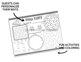 Pizza Party Coloring Placemats