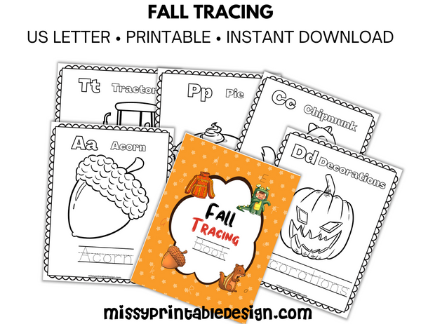 Fall Tracing Book Printable