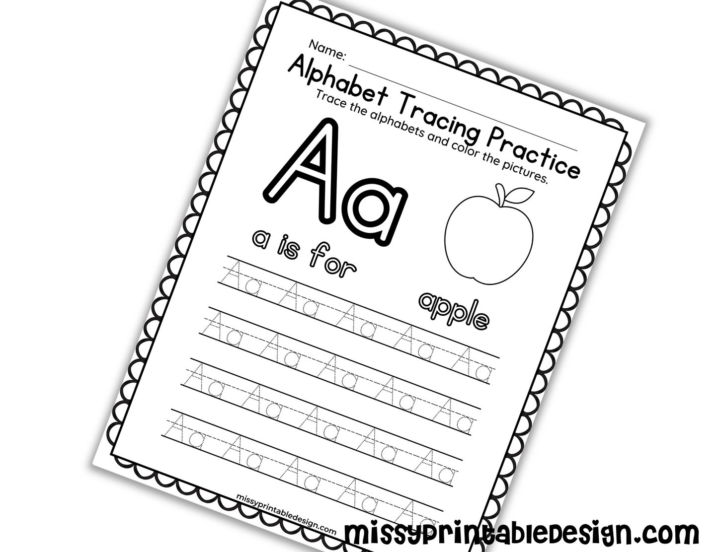 Alphabet Tracing Worksheets Book Printable