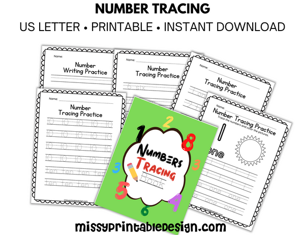 Number Tracing Worksheets Book Printable