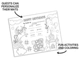 Unicorn Party Coloring Placemats