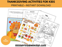 Thanksgiving Activity Pack for Kids