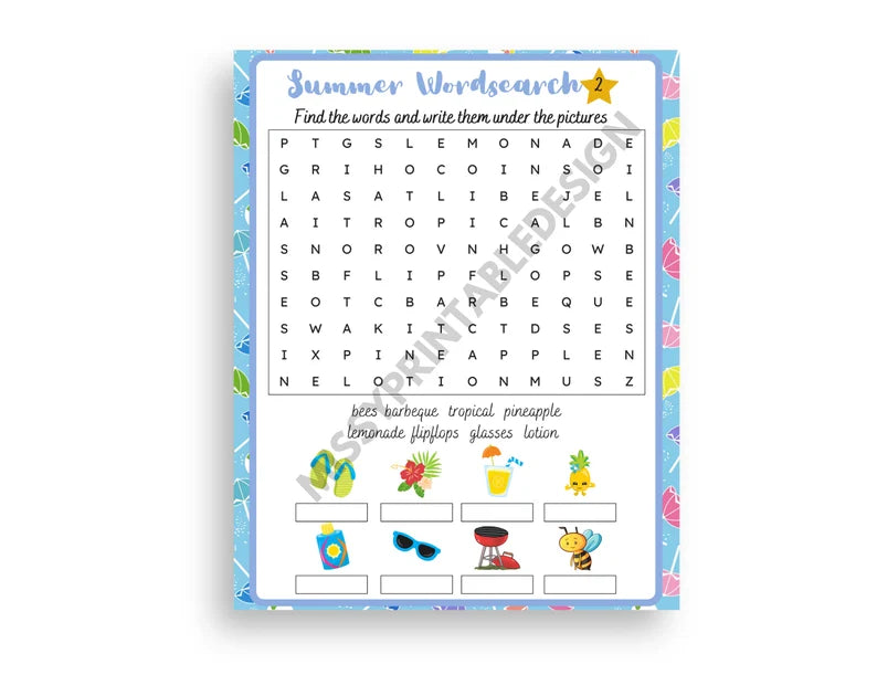 Summer Word Search