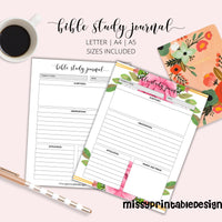 Bible Study Journal, Printable SOAP Bible Study Method Journal,  Bible journaling, Bible planner, Scripture Journal, A4 and Letter