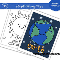 Planet Coloring Pages, Printable Kids Solar System Coloring Pages, Kids Coloring Pages, INSTANT DOWNLOAD