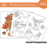 Thanksgiving Coloring Pages for Kids, Printable Thanksgiving Coloring Pages, School Activity, Kids Coloring Book, INSTANT DOWNLOAD